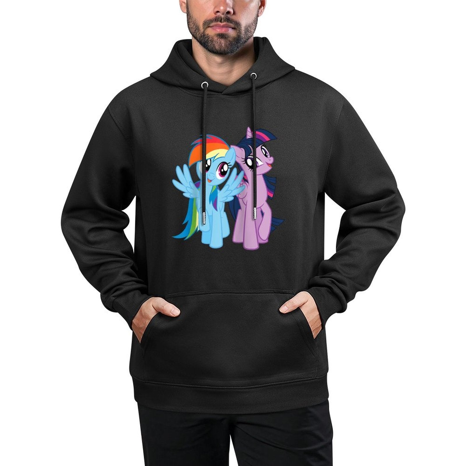 My Little Pony Rainbow Dash And Twilight Sparkle Raglan Baseball Durable Construction Hoodie