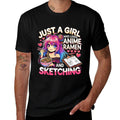 Just A Girl Who Loves Anime Ramen And Sketching, Japan Anime  Cotton T-Shirt
