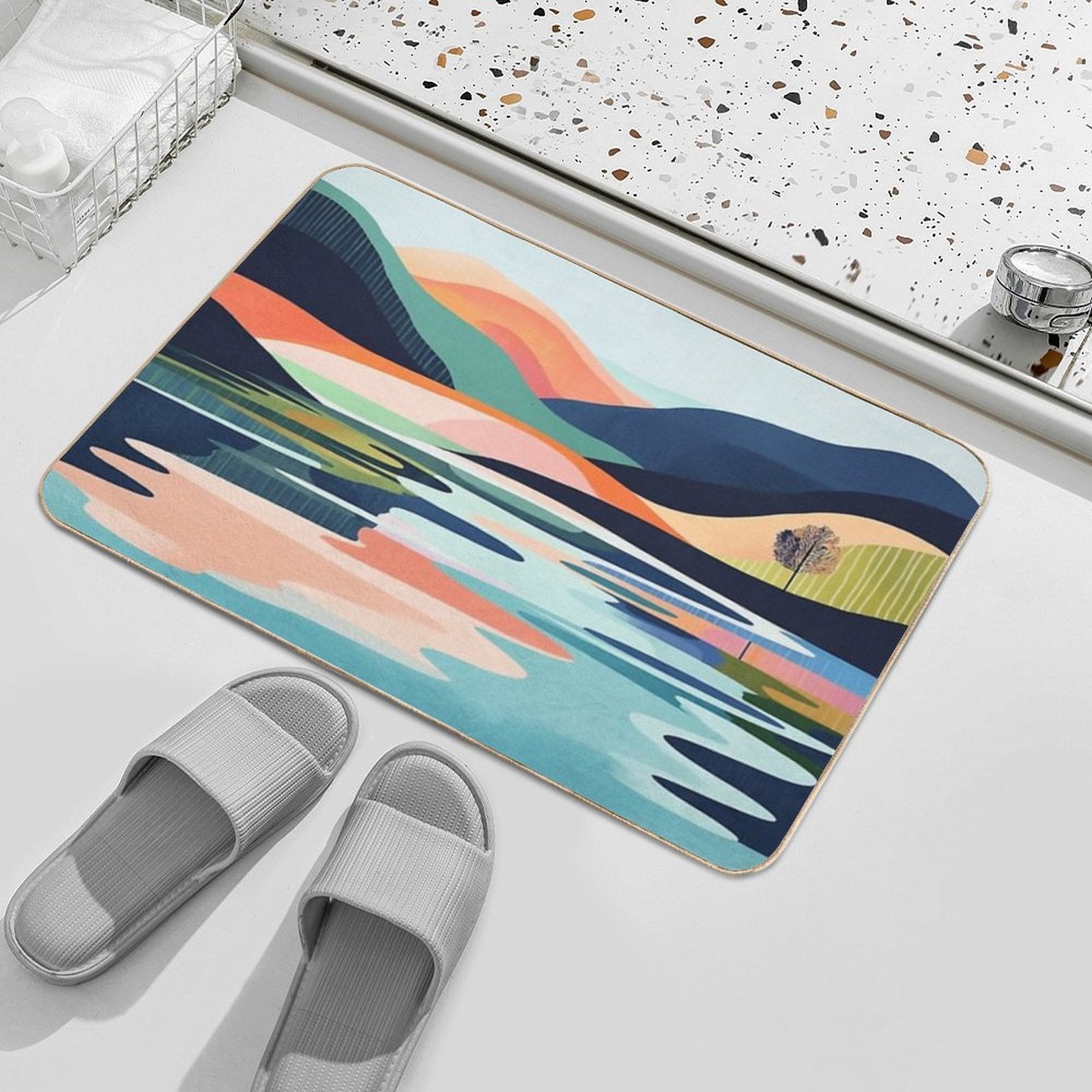 Minimalist Landscape  Easy To Clean Bath Mat