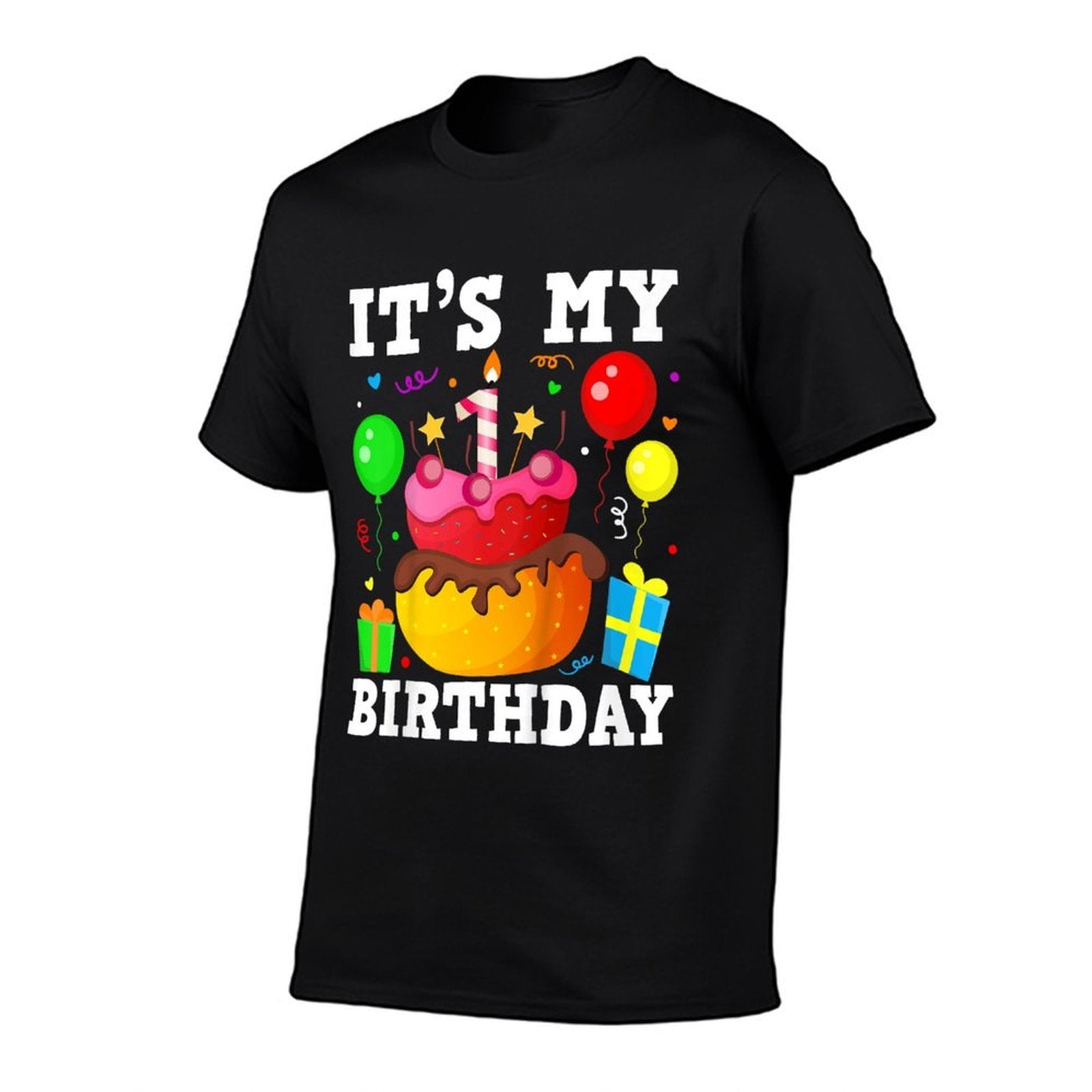 Kids 1st Birthday Four 1yr Happy Birthday Girl & Boy 1 Years Old  Moisture-wicking T-Shirt