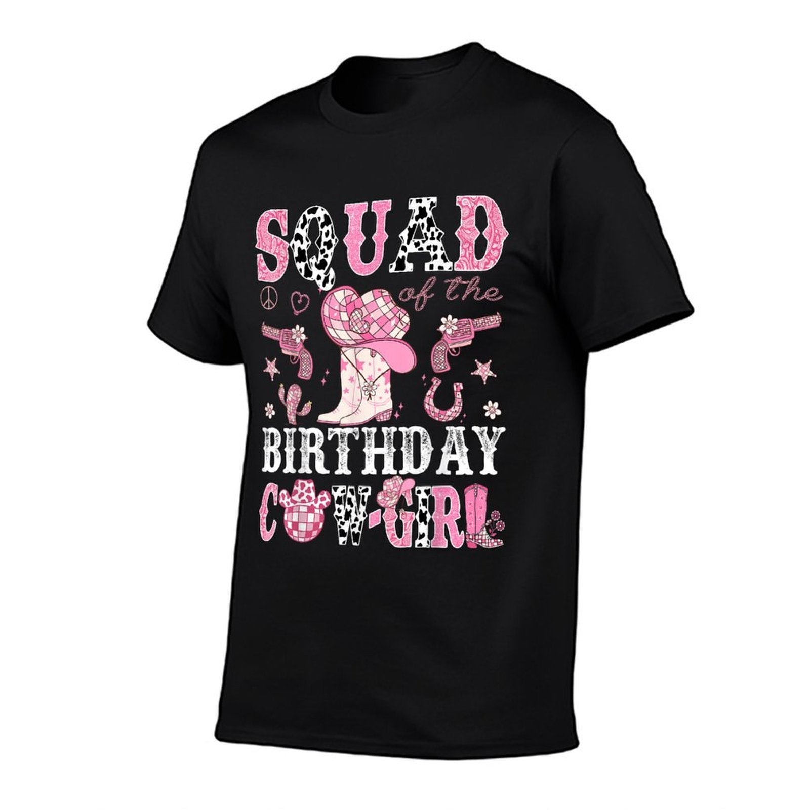 Squad Of The Birthday Cow-Girl Pink Disco Rodeo Western  Versatile T-Shirt