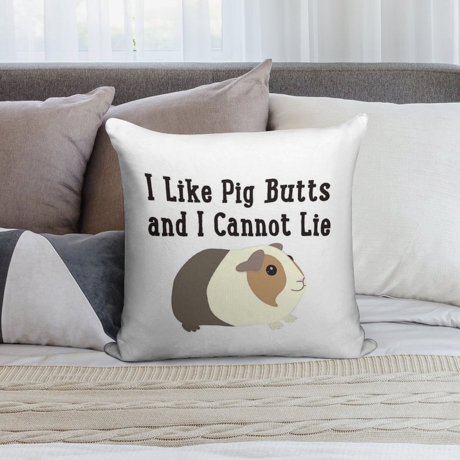 Guinea Pig Butts Soft Gift Ready Throw Pillow