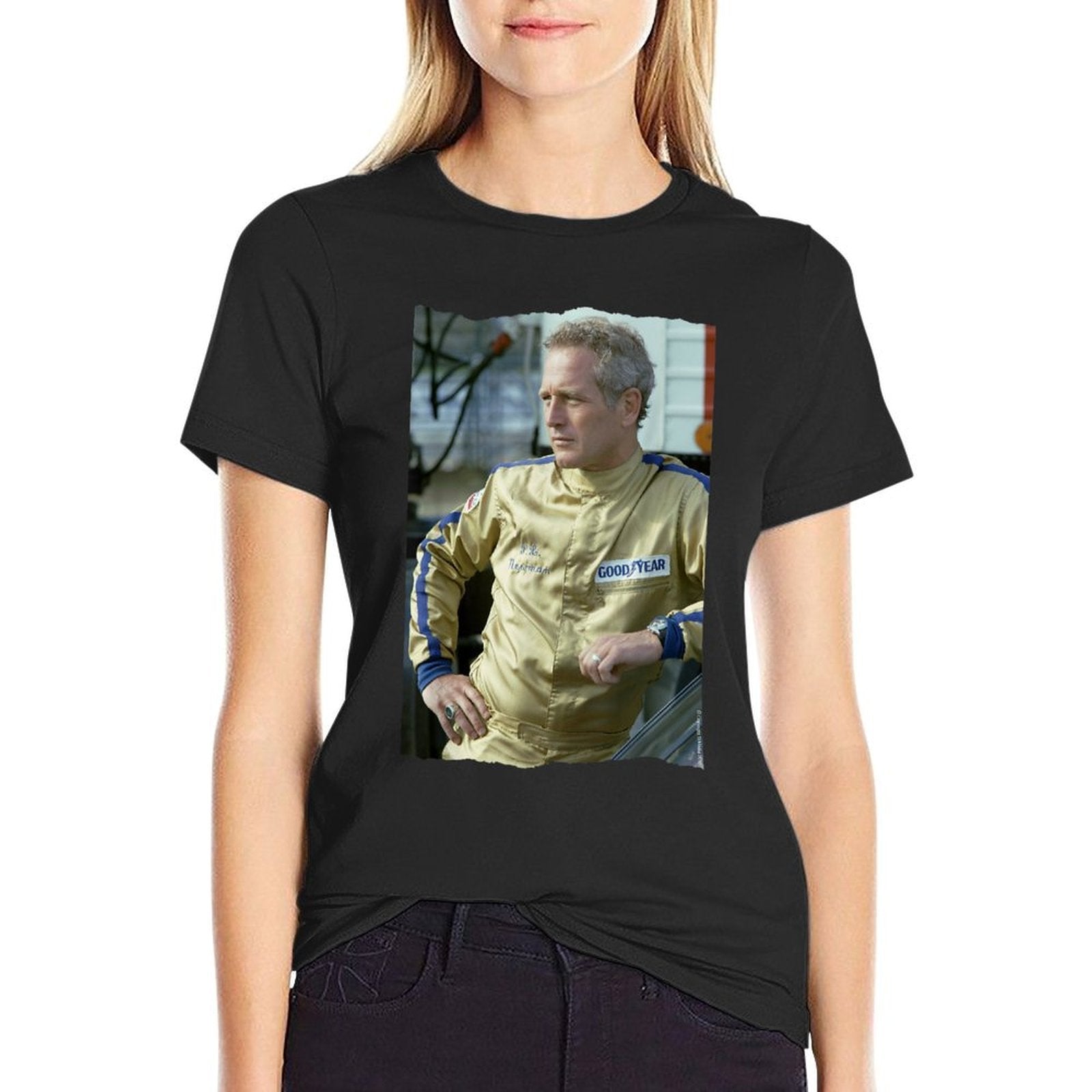 TV Times Paul Newman Race Suit 1974  Heathered Texture T-Shirt