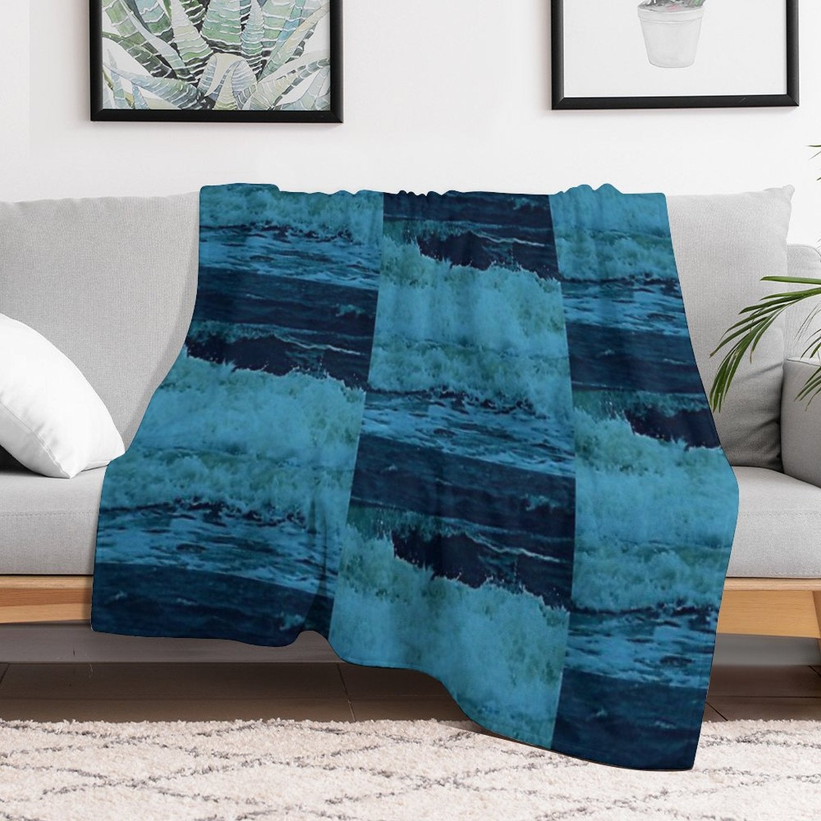 WAVES by $THCBand Wrinkle-free Throw Blanket