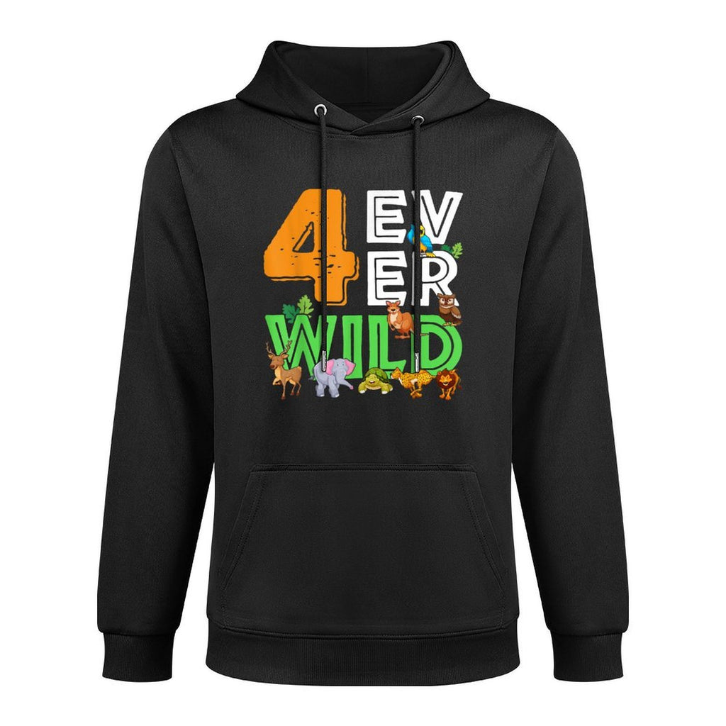 4 Ever Wild Birthday Decorations Boy Zoo 4th Birthday Party Adjustable Hood Hoodie
