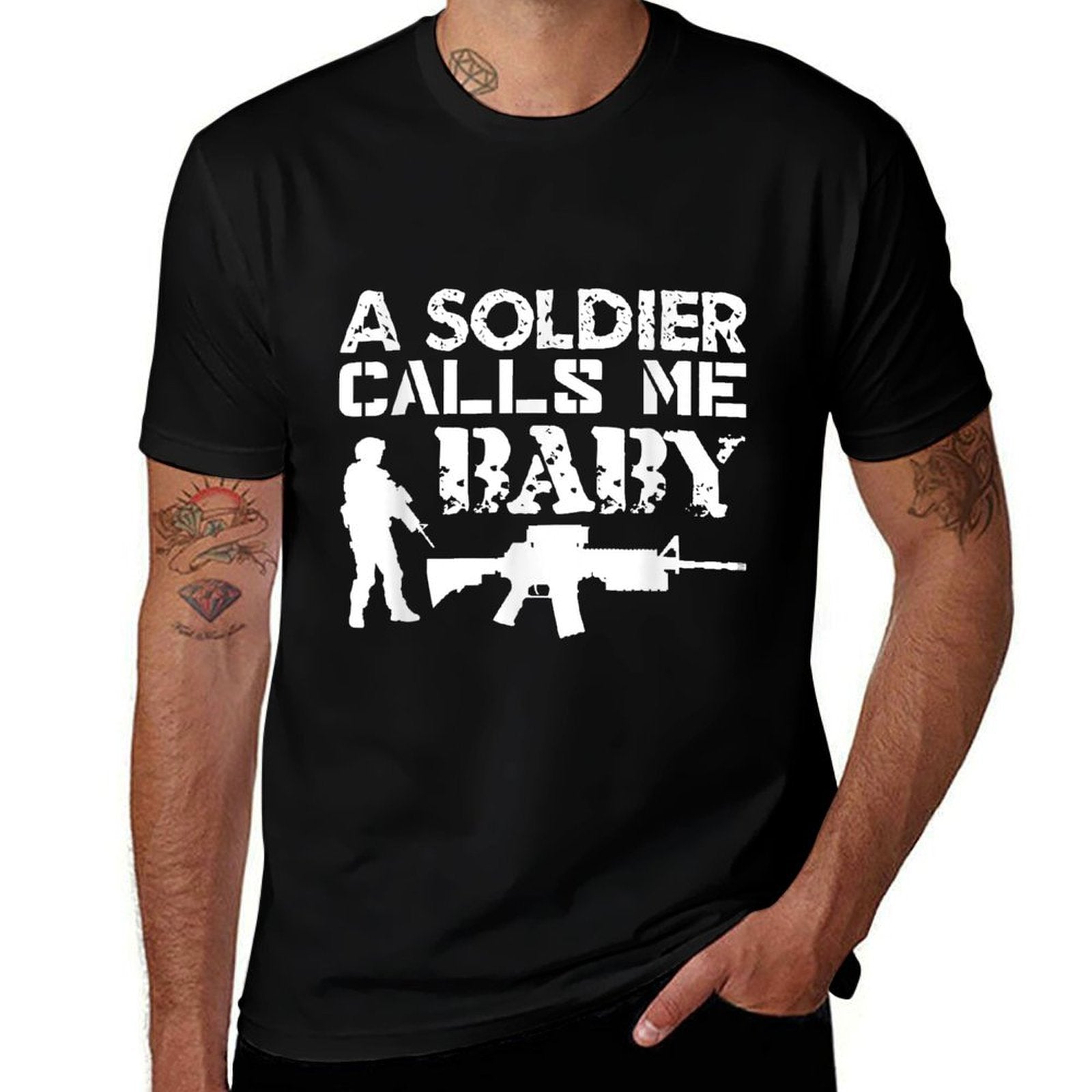 A Soldier Calls Me Baby Army Girlfriend Funny Gift  Vintage-inspired T-Shirt