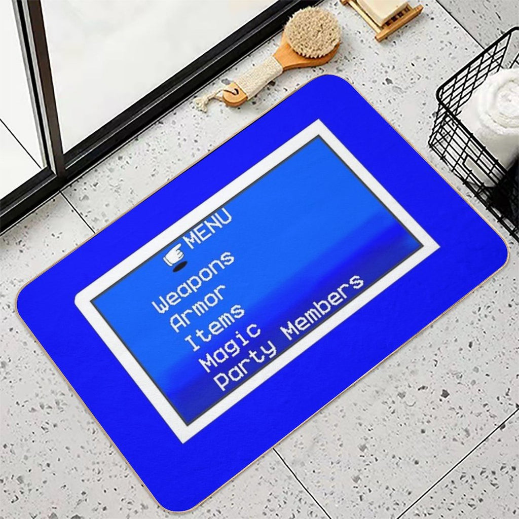 Retro RPG Menu in Classic Blue  High-Traffic Bath Mat