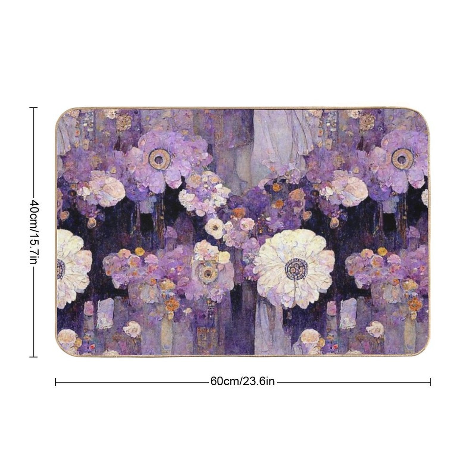 Vibrant Violet Blooms  Absorbent Bath Mat