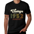 Vintage Since August 1952 Retro 70th Birthday  Tagless Design T-Shirt