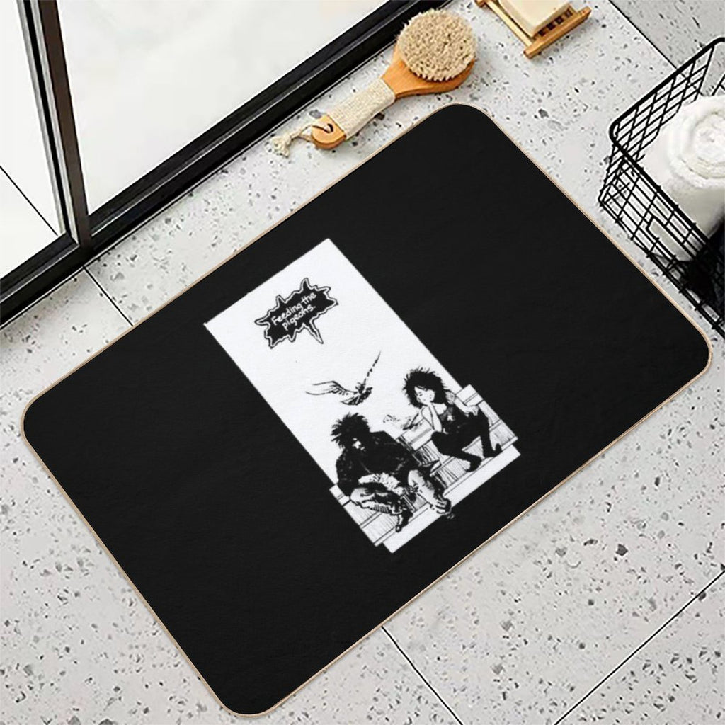 Retro Vintage Feeding The Pigeons Retro Wave  Rapid-Drying Bath Mat