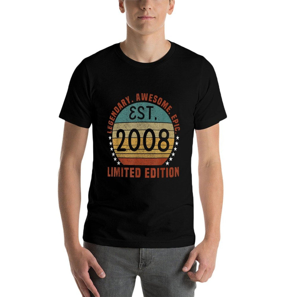 Est. 2008 Vintage 2008 Limited Edition 14th Birthday  Relaxed-fit T-Shirt