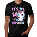 14th Birthday Girls 14 Year Old Cat Unicorn Birthday  Classic T-Shirt
