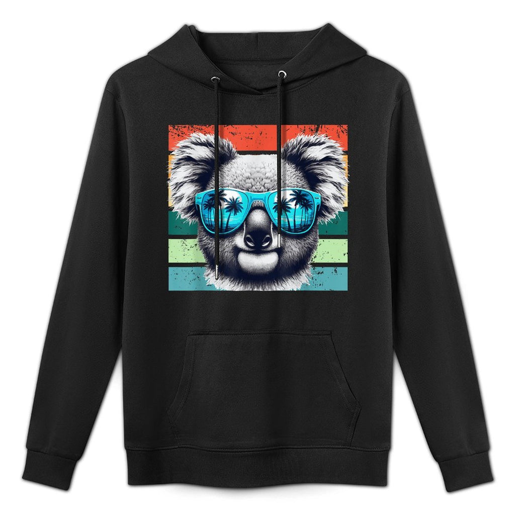 Cool Koala Wearing Sunglasses Retro Vintage Sunset Cotton-Polyester Blend Hoodie