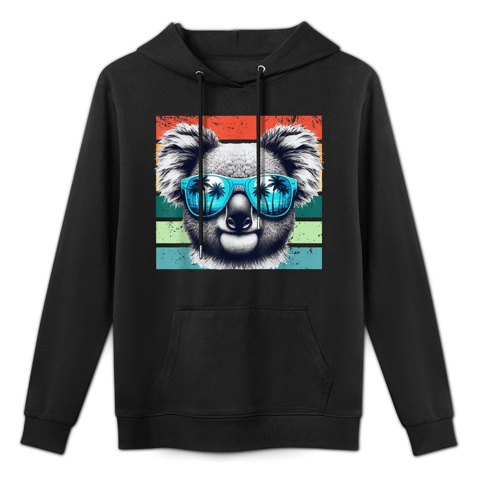 Cool Koala Wearing Sunglasses Retro Vintage Sunset Cotton-Polyester Blend Hoodie