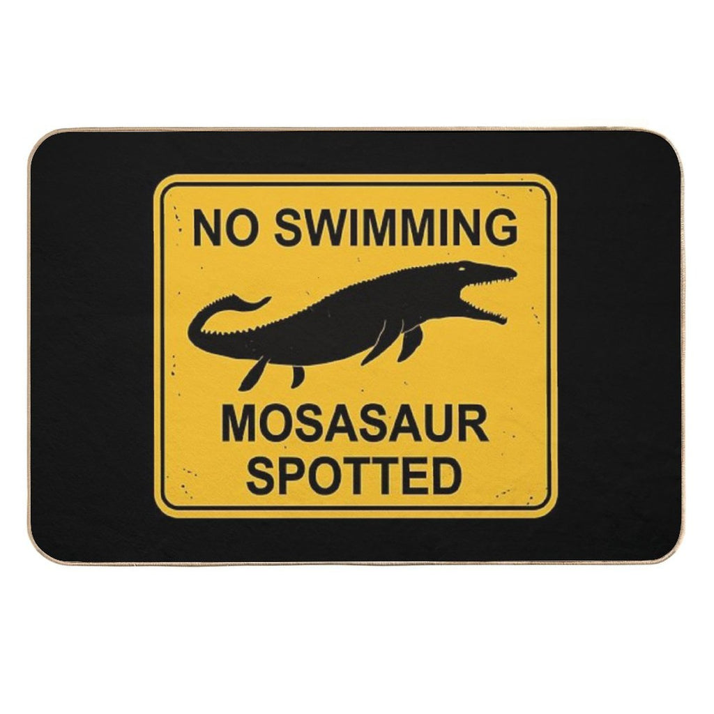Mosasaur - No Swimming!  Stain-Proof Bath Mat