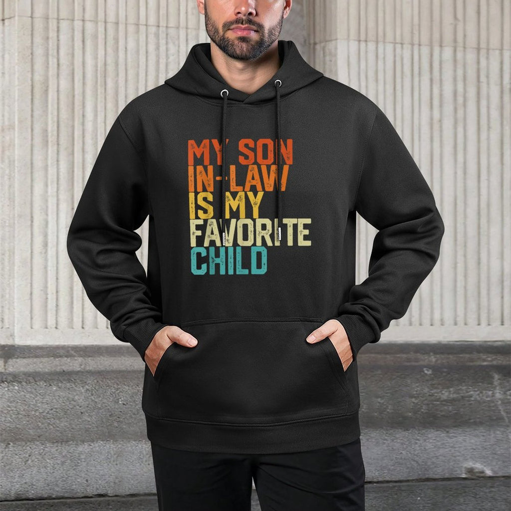 My Son In Law Is My Favorite Child Funny Retro Vintage Kangaroo Pocket Hoodie