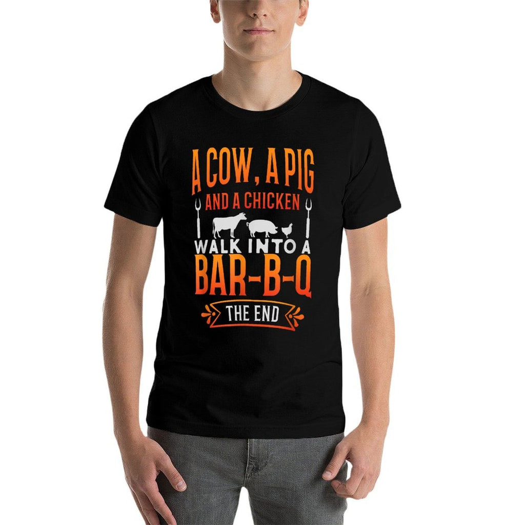 Barbecue BBQ Joke GIft For Grill Master Chef  Fade-proof Color T-Shirt