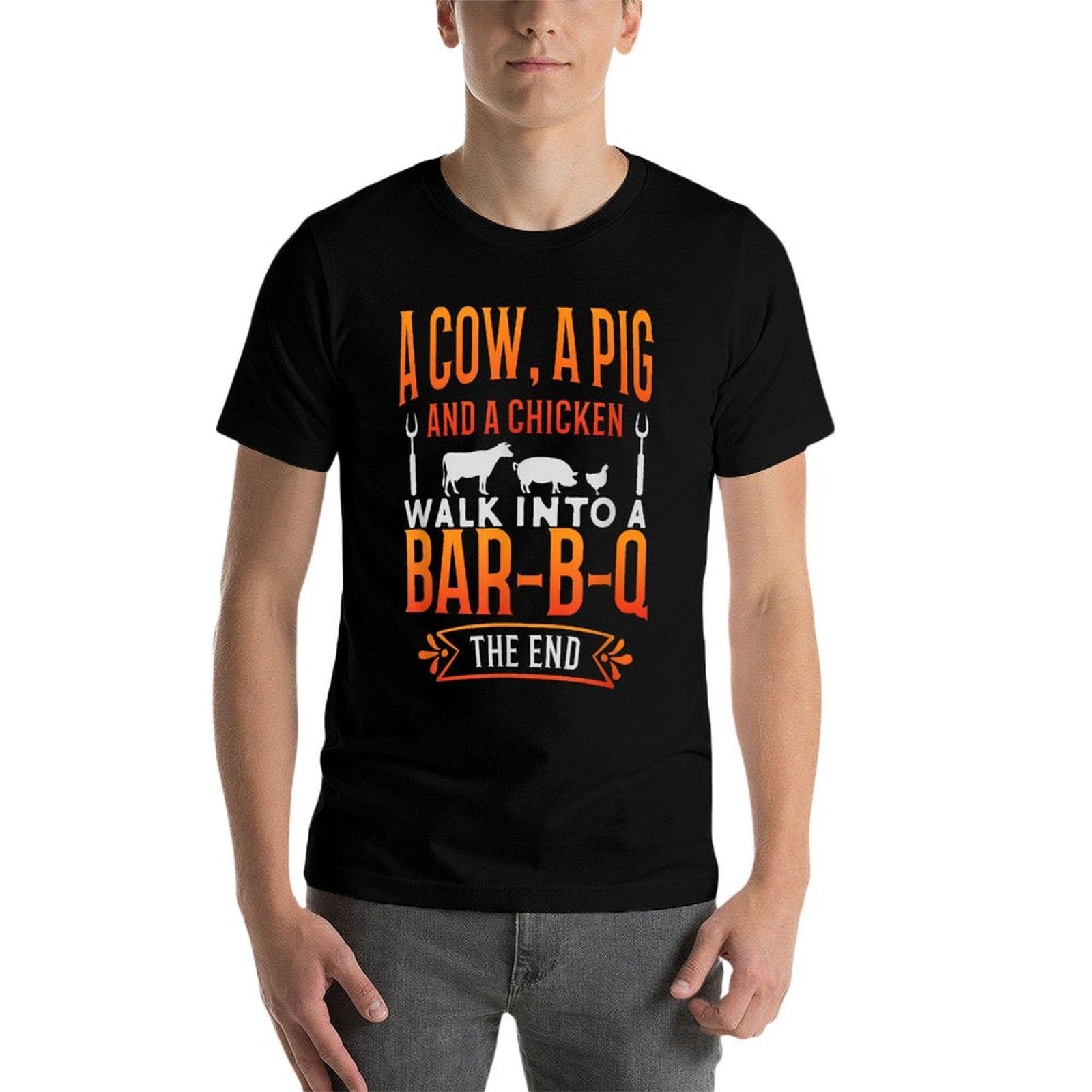 Barbecue BBQ Joke GIft For Grill Master Chef  Fade-proof Color T-Shirt