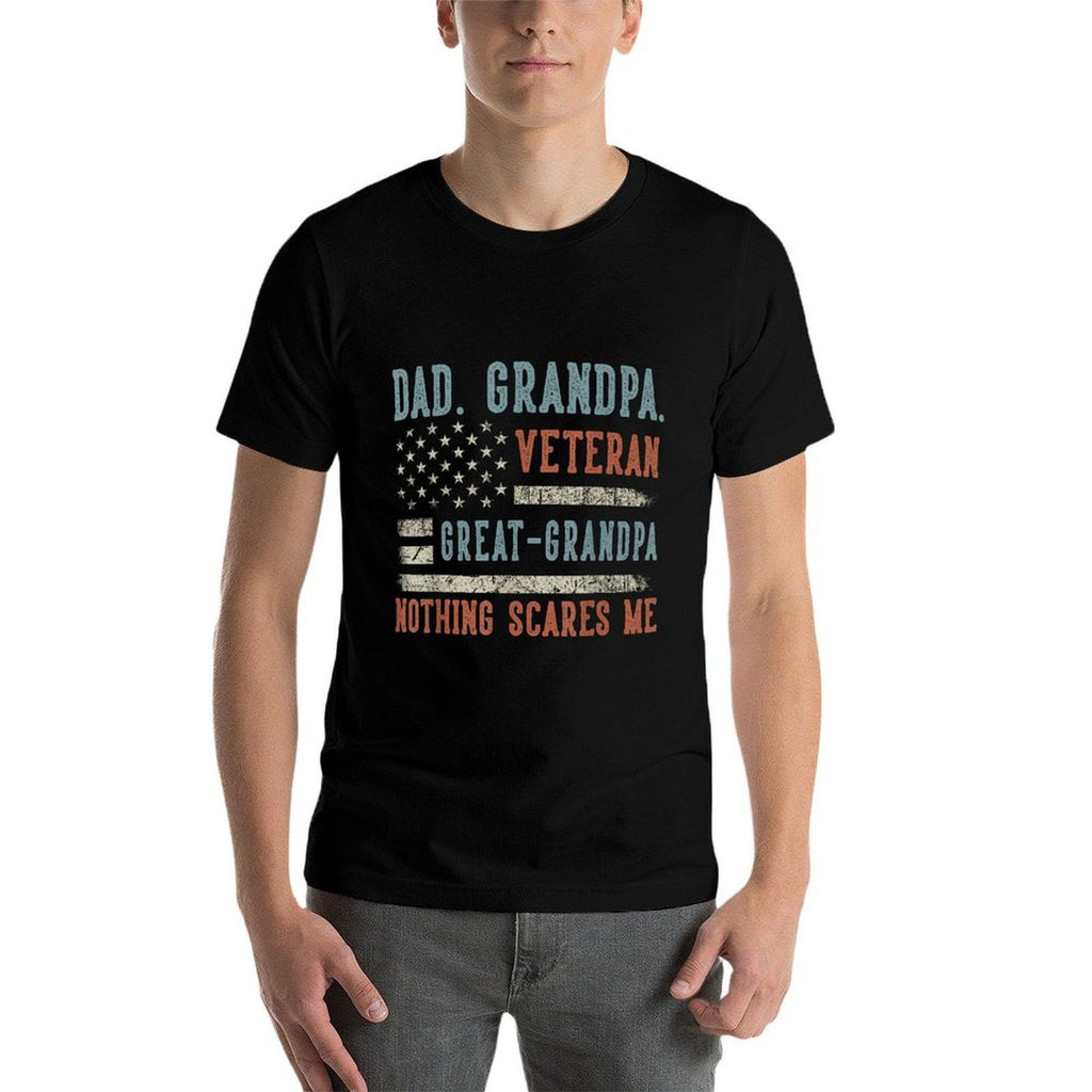 Mens Fathers Day Dad Grandpa Veteran Great Grandpa from Grandkids  Easy-care T-Shirt