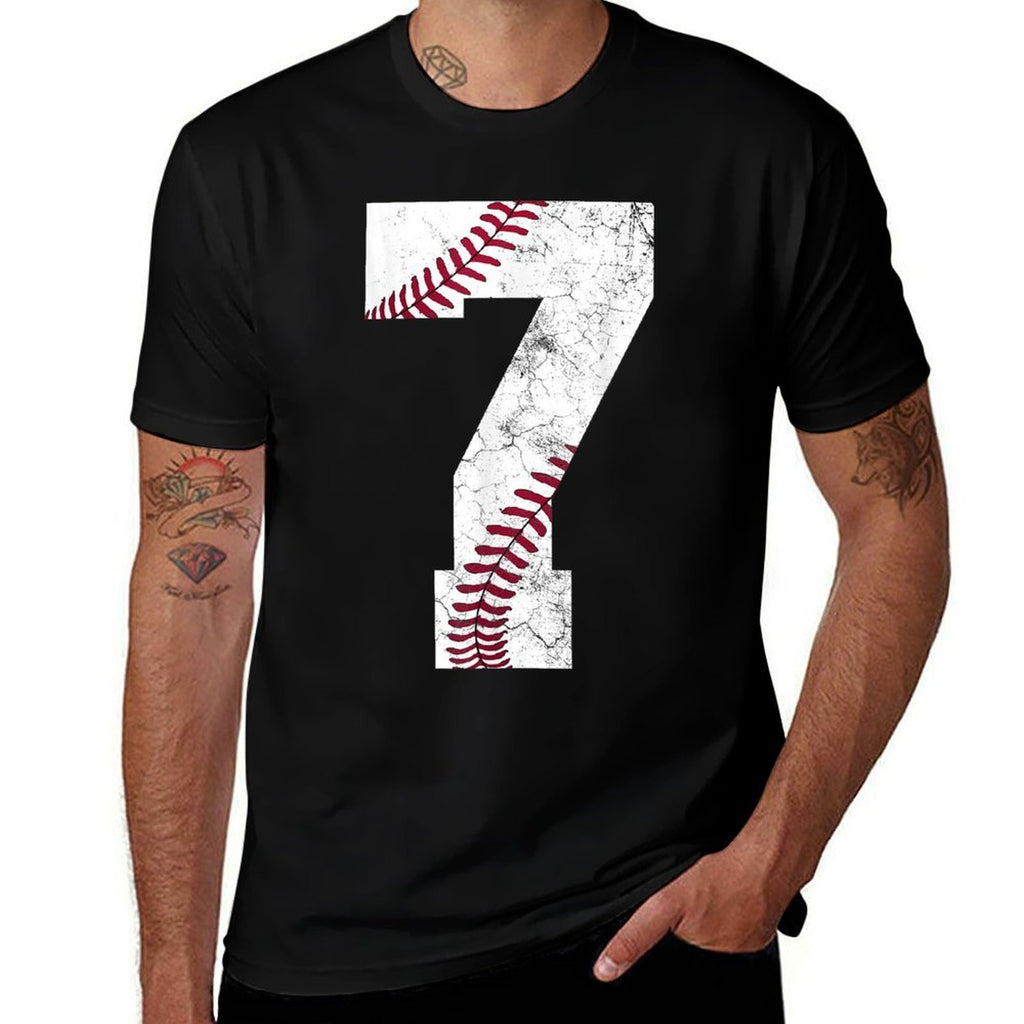 7th Birthday 2018 Baseball Boys Kids Seven 7 Seventh Gift  Cotton T-Shirt