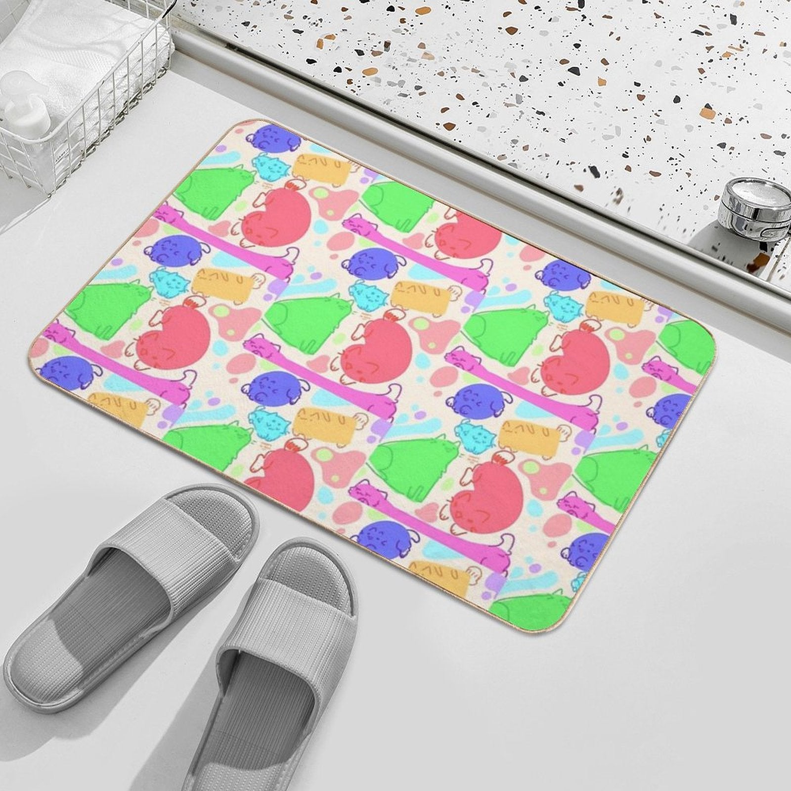 Crazy Cats  Easy To Clean Bath Mat