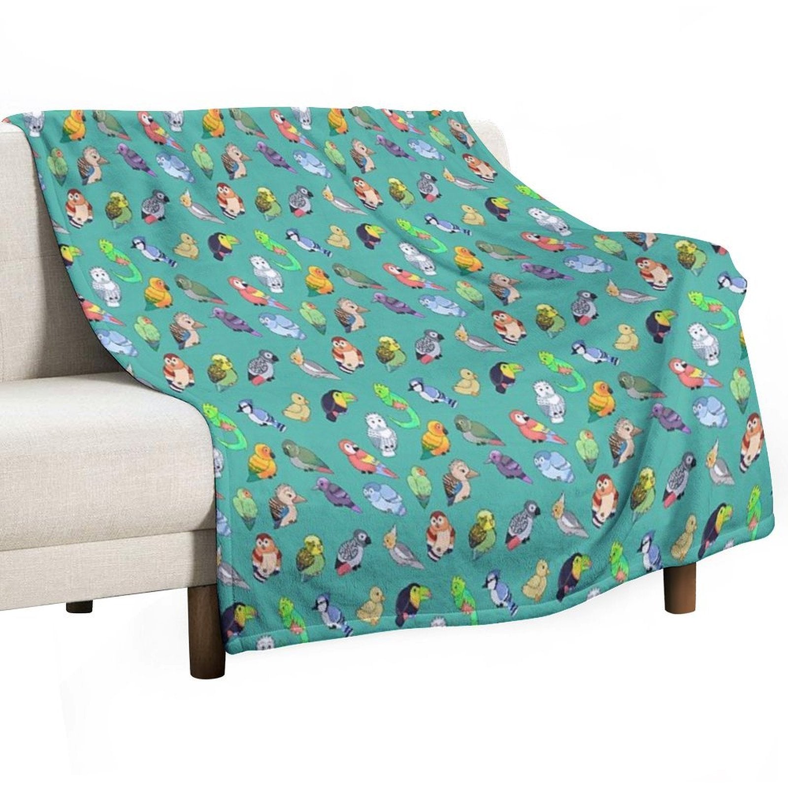 Tiny Birds!! Travel-friendly Throw Blanket