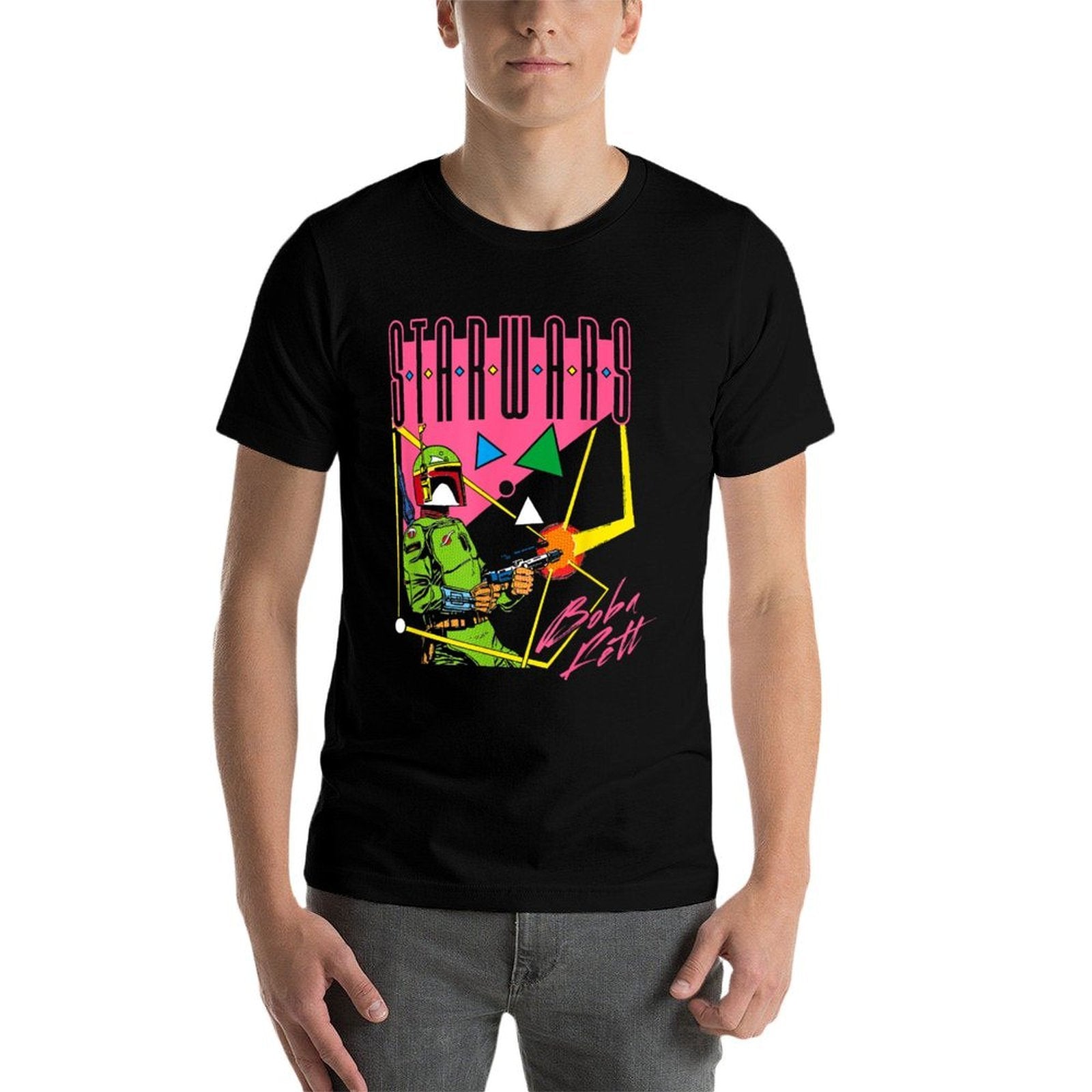 Star Wars Boba Fett 90's Retro Blast From The Past  Fade-proof Color T-Shirt