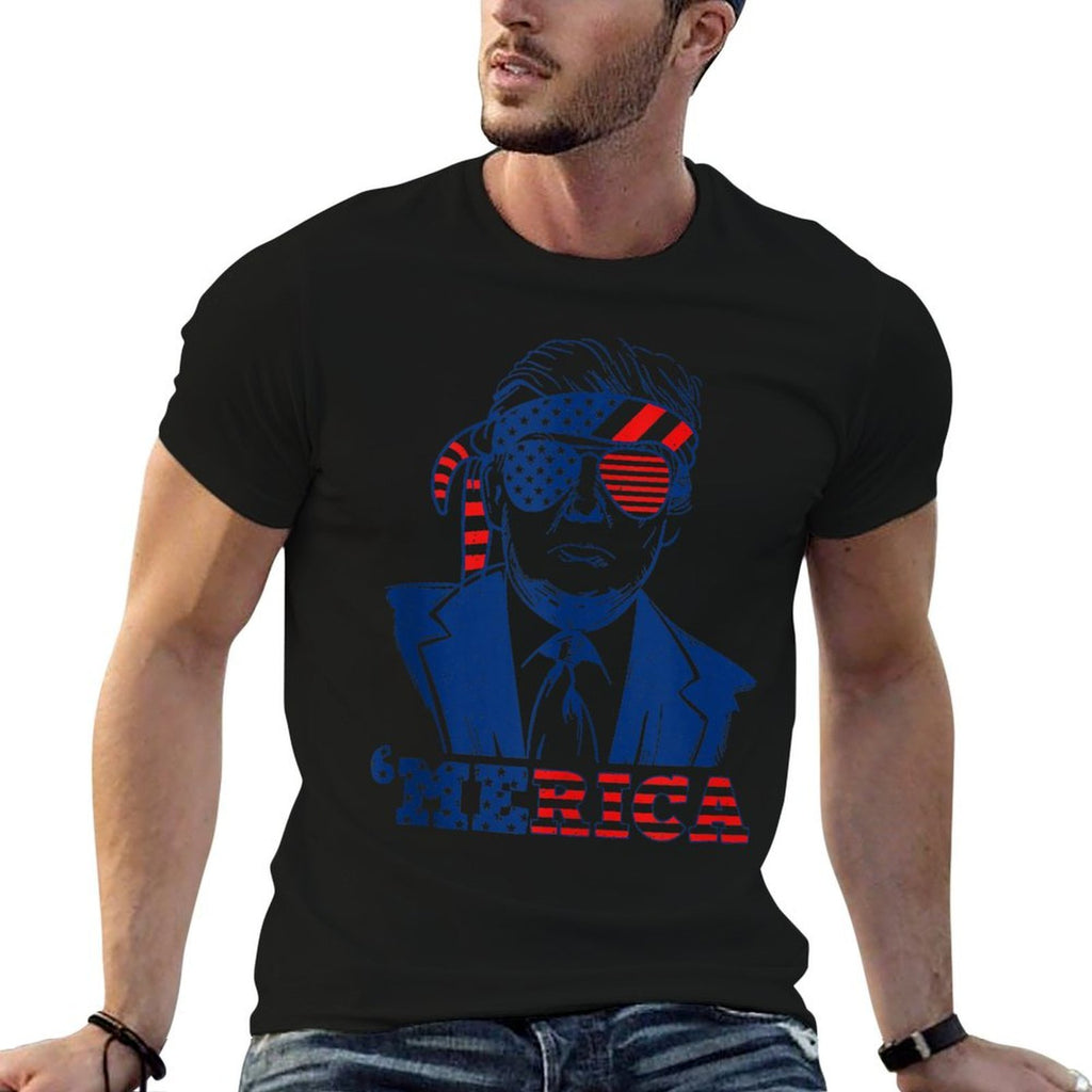 'MERICA TRUMP Happy 4th Of July Trump American Funny  Vintage-inspired T-Shirt