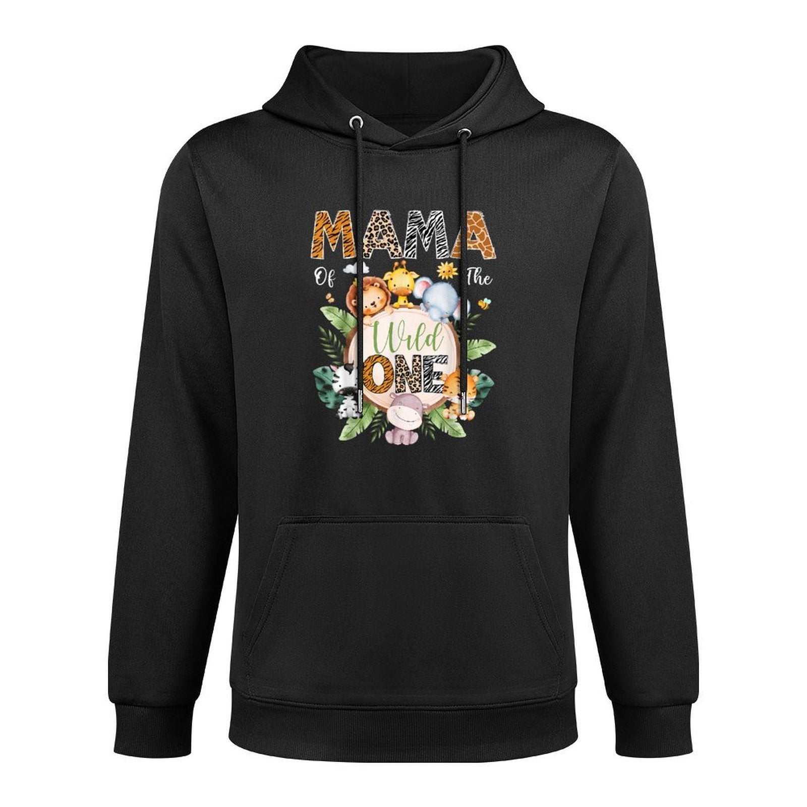Mama Of The Wild One 1St Birthday Safari Jungle Animal Shrink-Resistant Hoodie