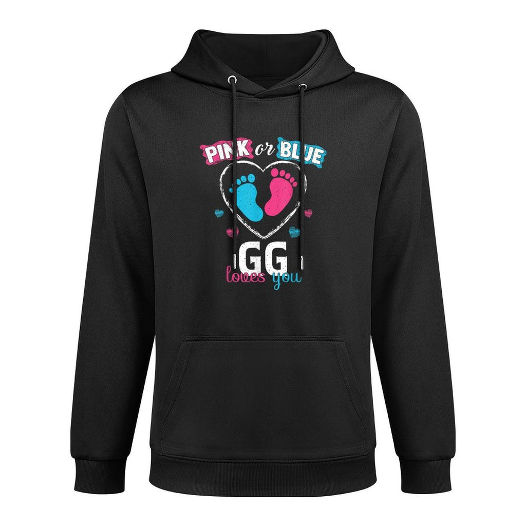 Pink Or Blue GG Loves You Baby Gender Reveal GG Breathable Fabric Hoodie