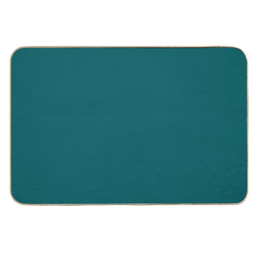 Ocean Blue Blue Solid Color  Dirt-Trapping Bath Mat