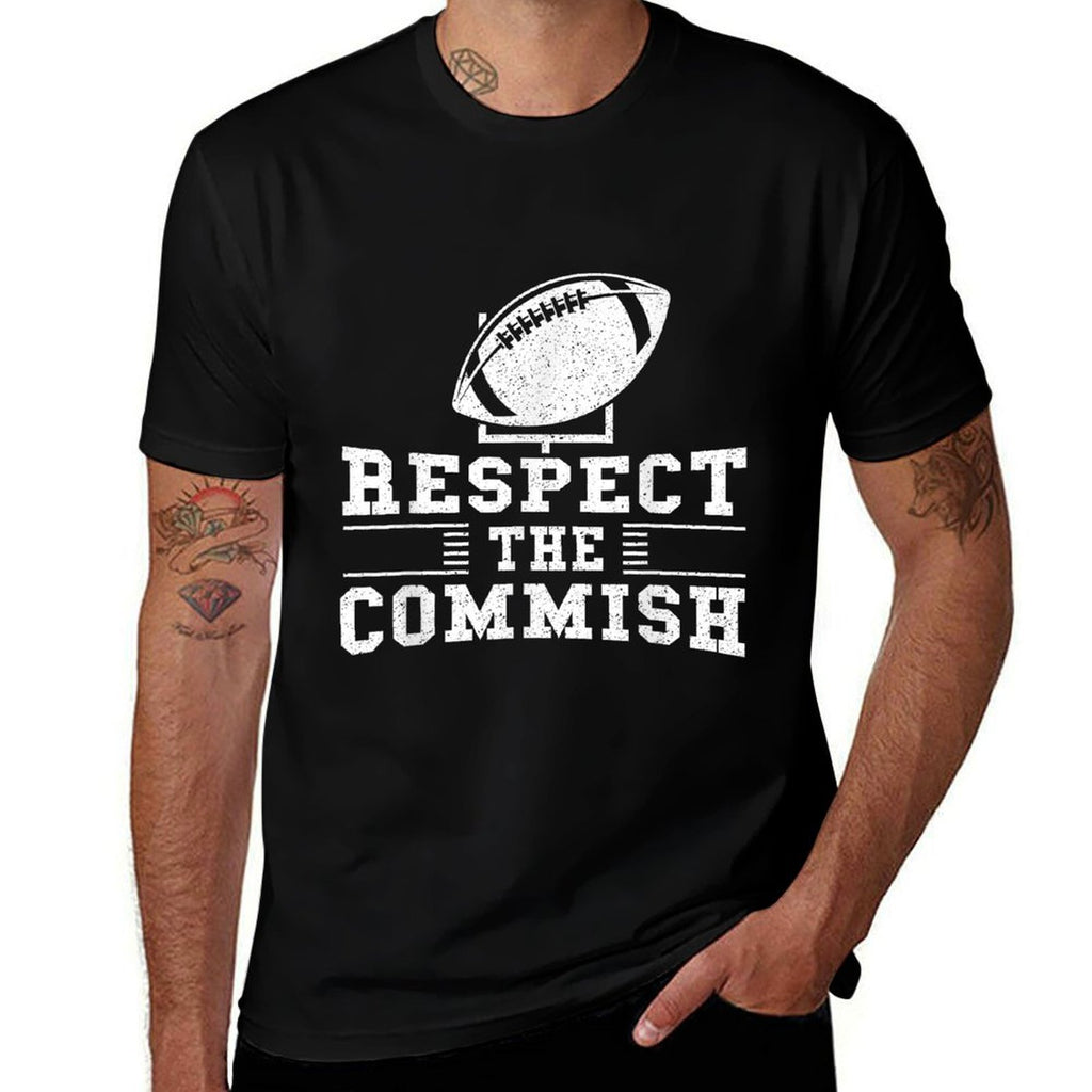 Respect The Commish - Fantasy Football Game Day Gift  Vintage-inspired T-Shirt