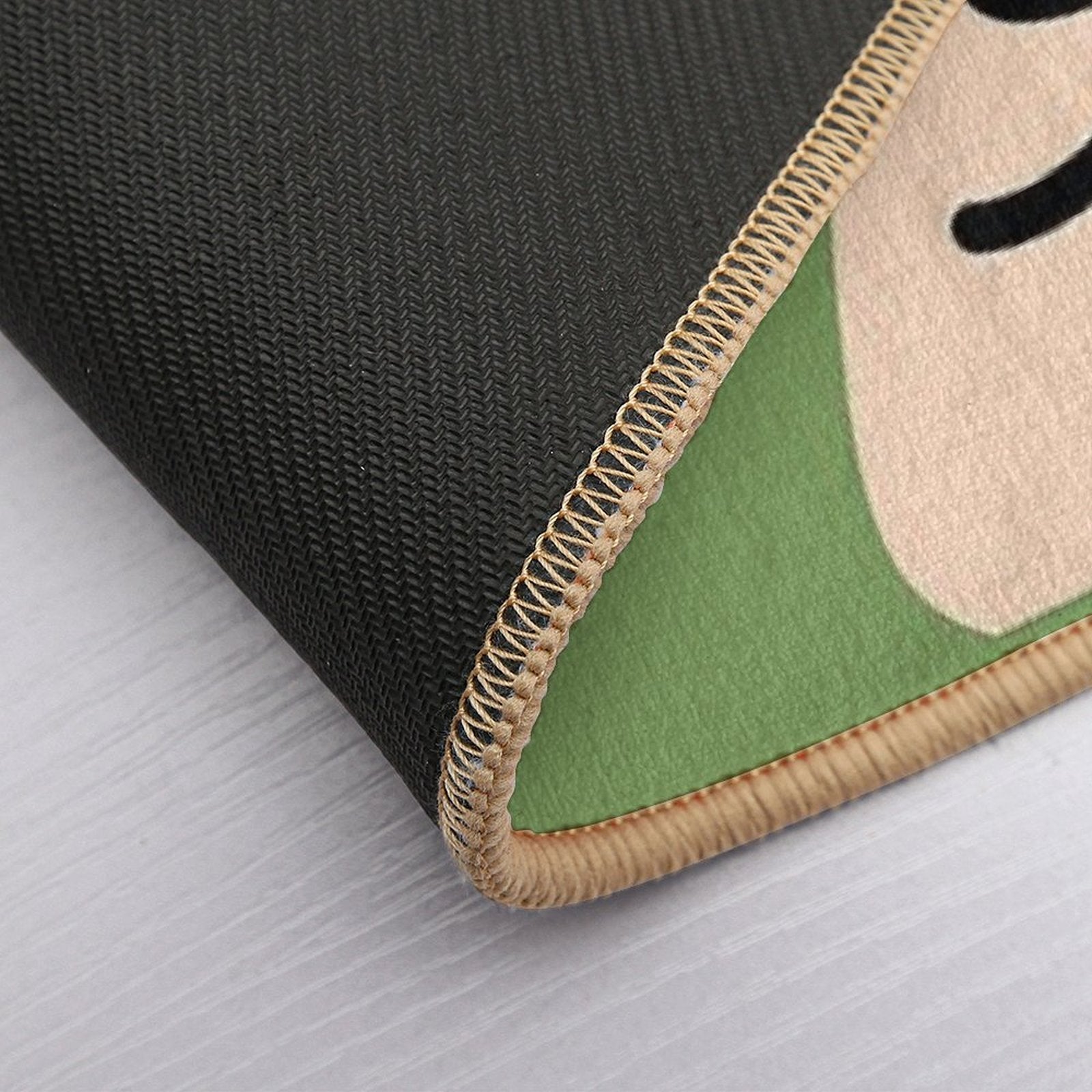 Cute Green Bear Face  Repositionable Bath Mat