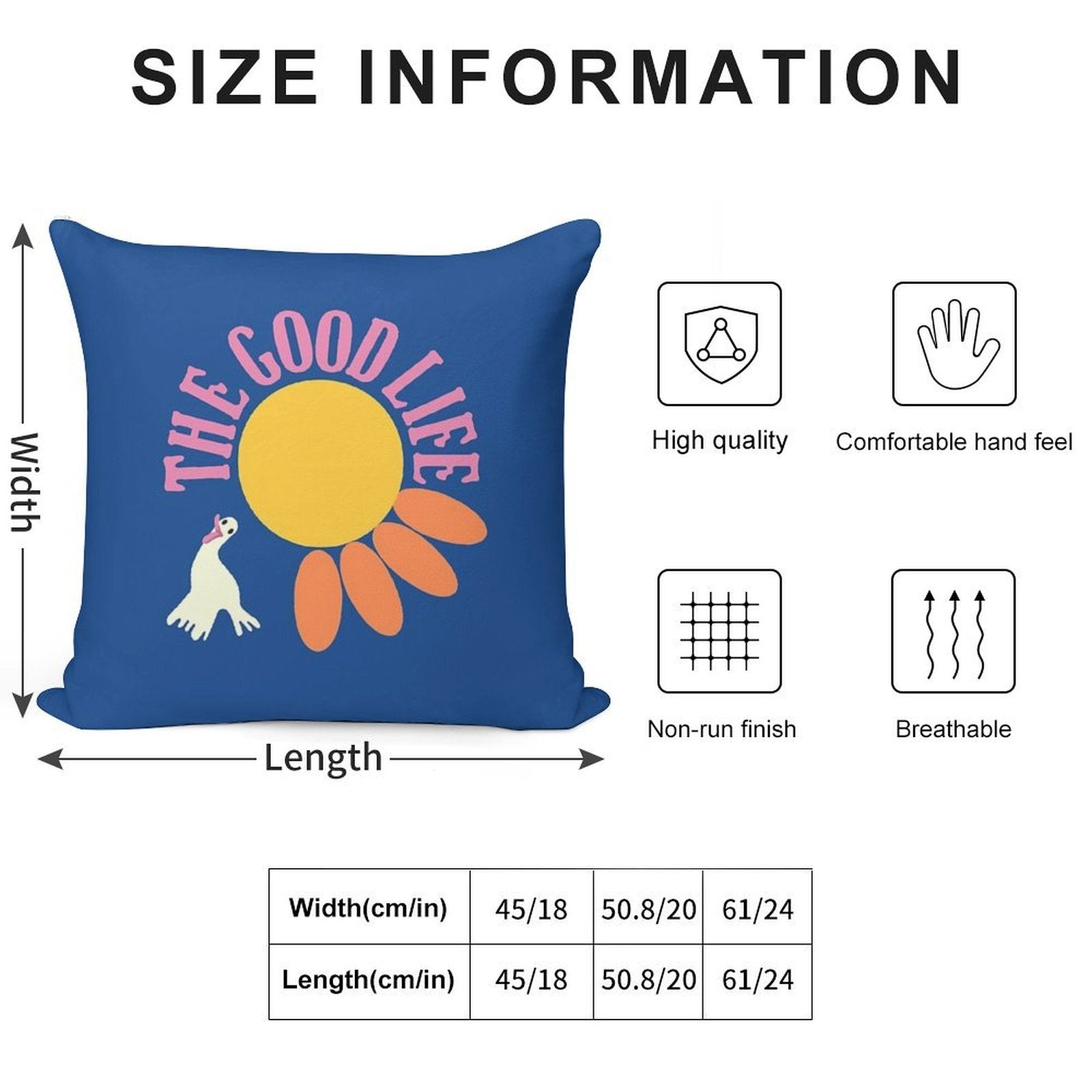 The Good Life Soft Skin-Friendly Throw Pillow