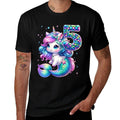 Unicorn Mermaid 5th Birthday 5 Year Old Party Girls Outfit  Slim-fit Cut T-Shirt
