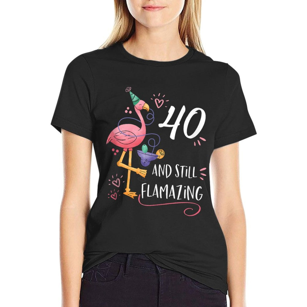 Flamingo Flamazing 40th Birthday Decorations Supplies  Relaxed-fit T-Shirt