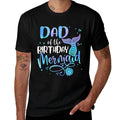 Dad Of The Birthday Mermaid Family Matching Party Squad  Ribbed Collar T-Shirt