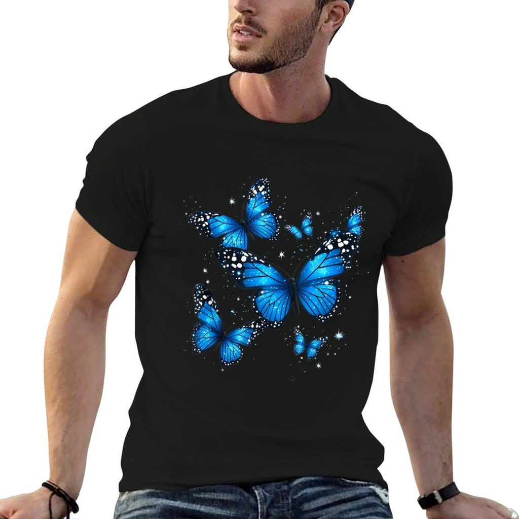 Blue Butterfly Art Garden Beautiful Butterflies  Summer-ready Fabric T-Shirt
