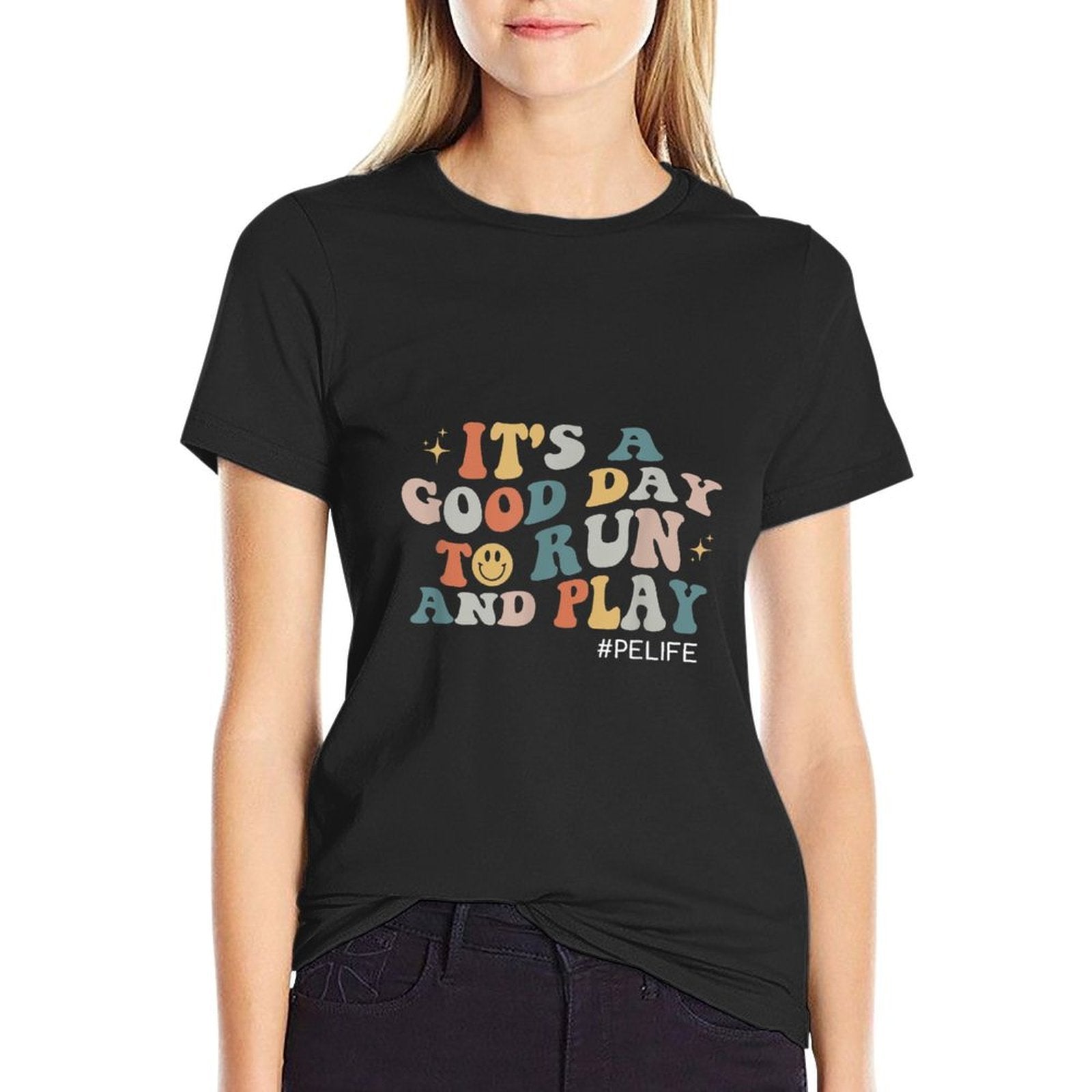 Its A Good Day To Run And Play PE Teacher Physical Education  Heathered Texture T-Shirt