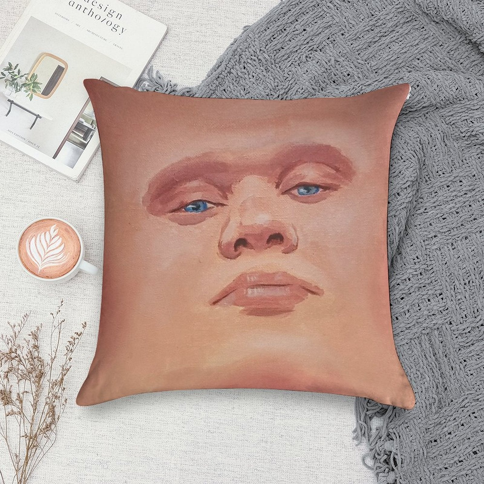 Smug Erling Haaland Face Soft Durable Construction Throw Pillow