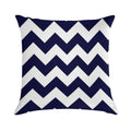 Navy Blue And White Chevron Stripes Soft Home Decor Throw Pillow