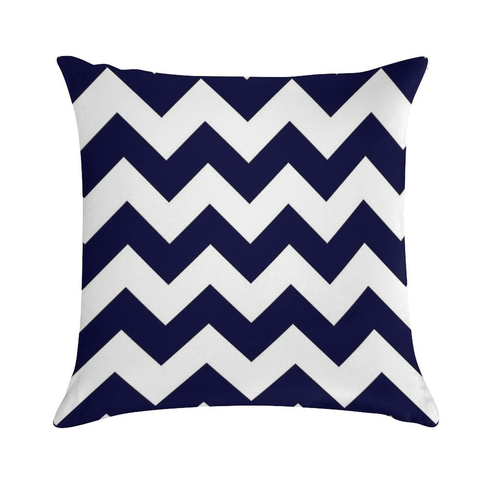 Navy Blue And White Chevron Stripes Soft Home Decor Throw Pillow