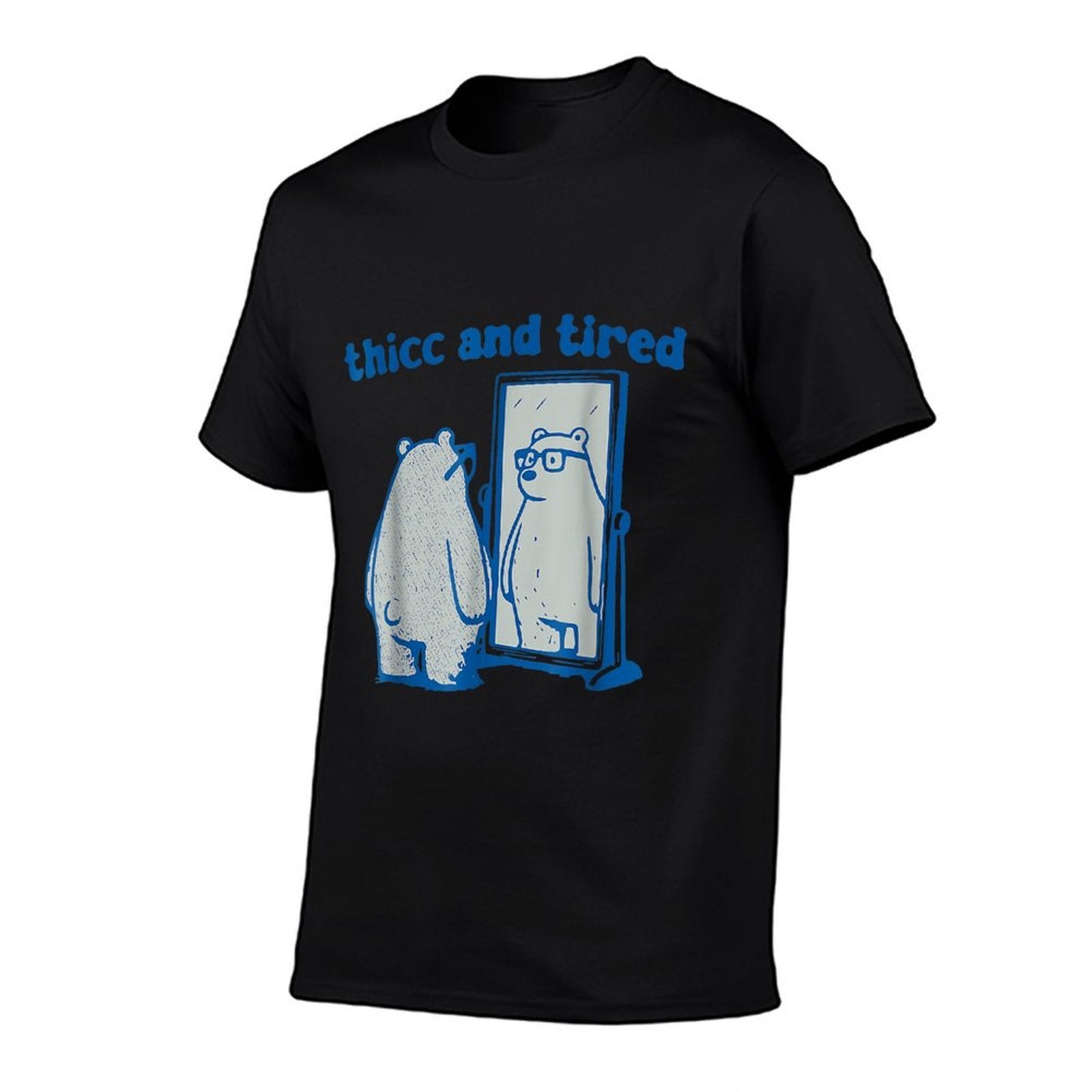 Thicc And Tired Bear Vintage  Rolled Sleeves T-Shirt