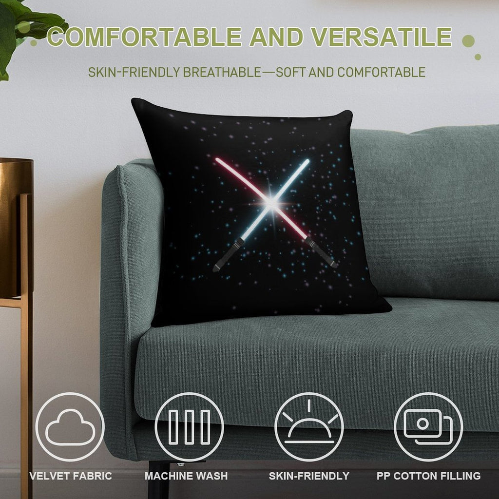 Lightsaber Stardust Soft Luxury Feel Throw Pillow