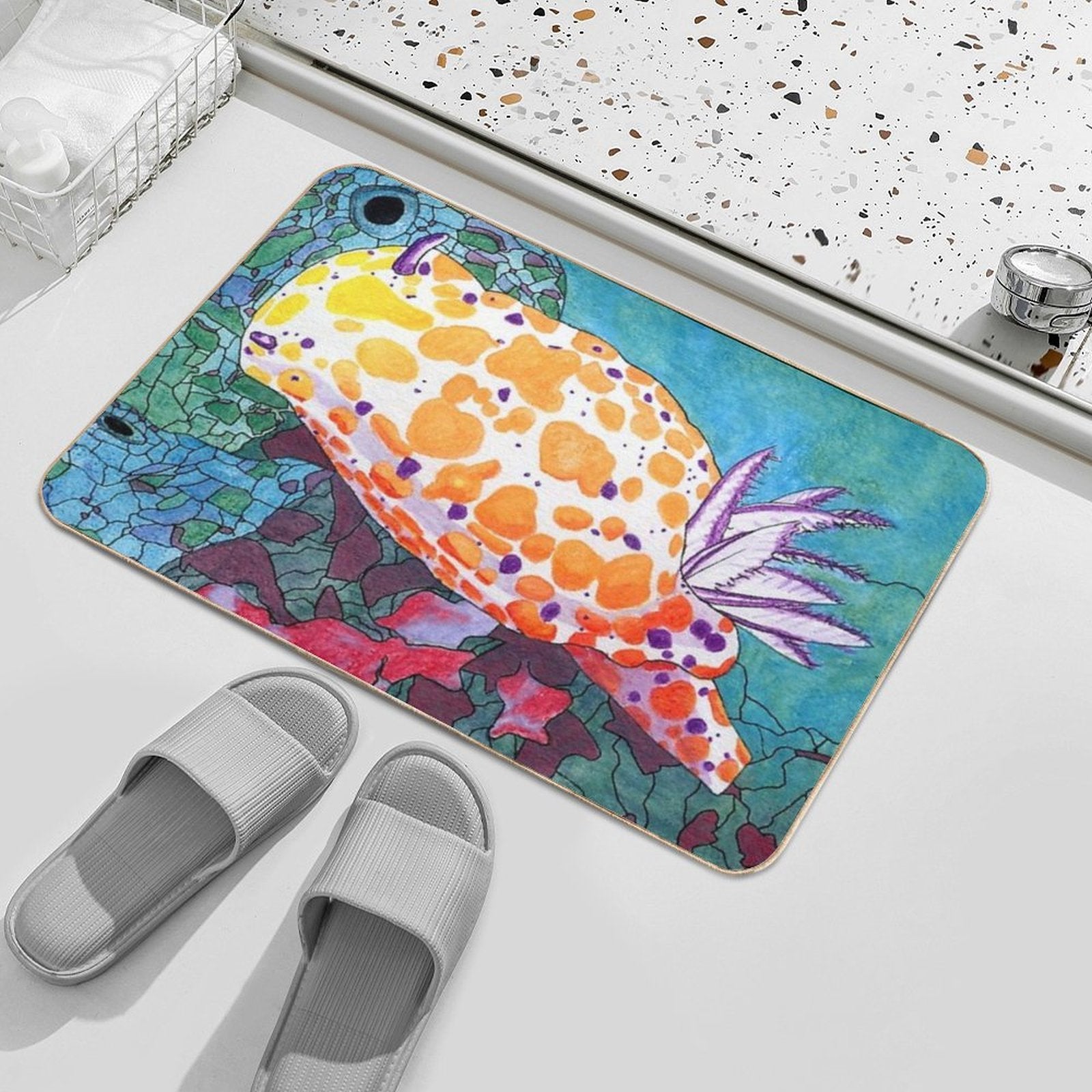 Rudie Nudibranch  Non-Slip Bath Mat