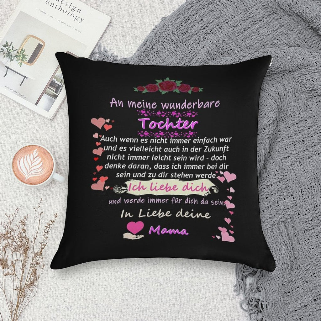 Wonderful Daughter-mother Saying Soft Decorative Cover Throw Pillow