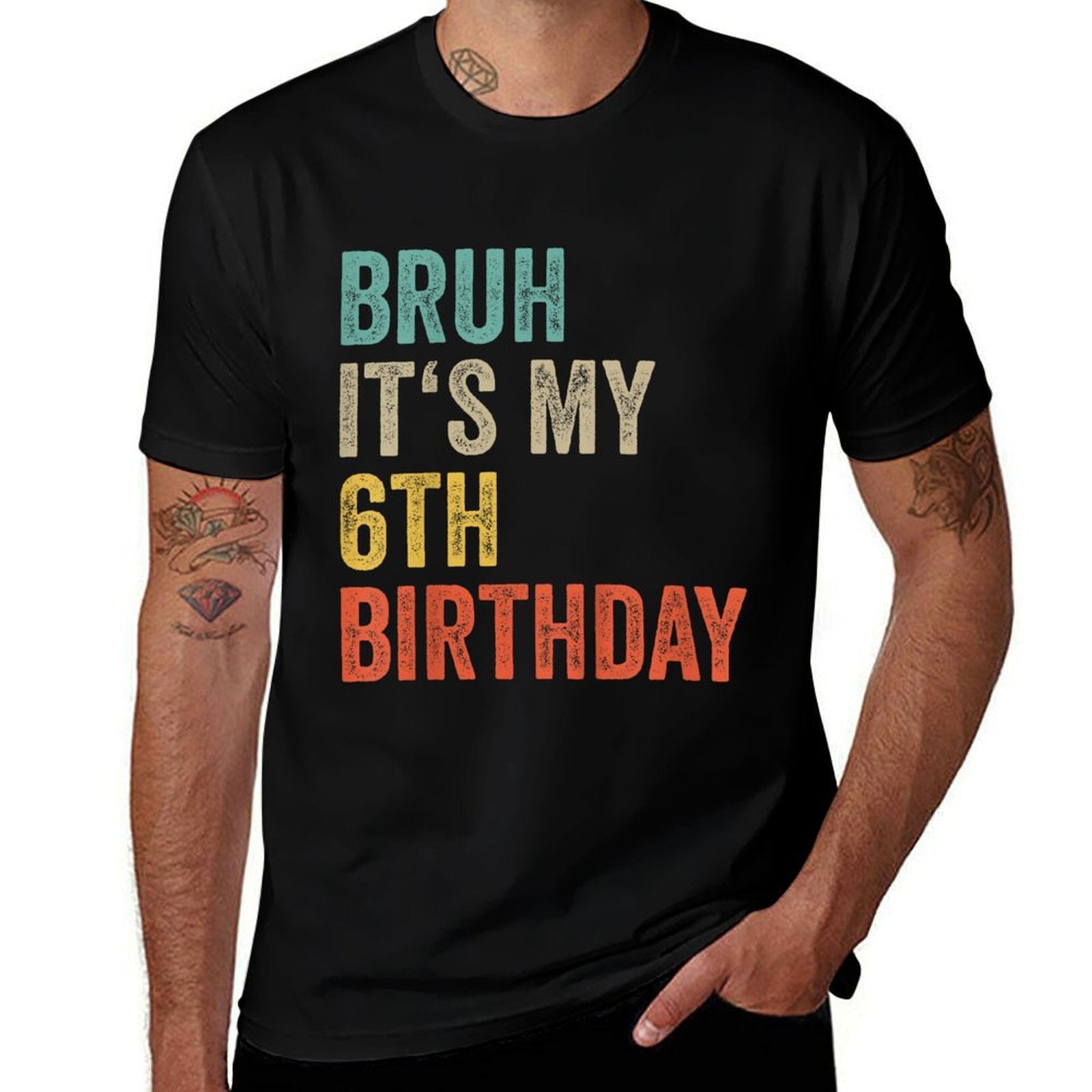 Kids Bruh Its My 6th Birthday 2019 Six Year Old Girl Boy 6th Bday  Polyester Blend T-Shirt