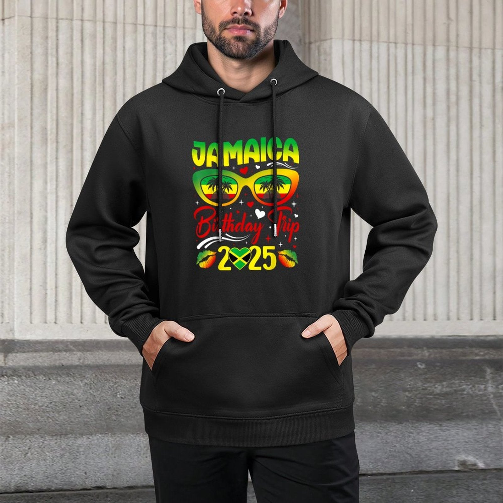 Jamaica Birthday Trip 2025 Funny Family Matching Moisture-Wicking Hoodie