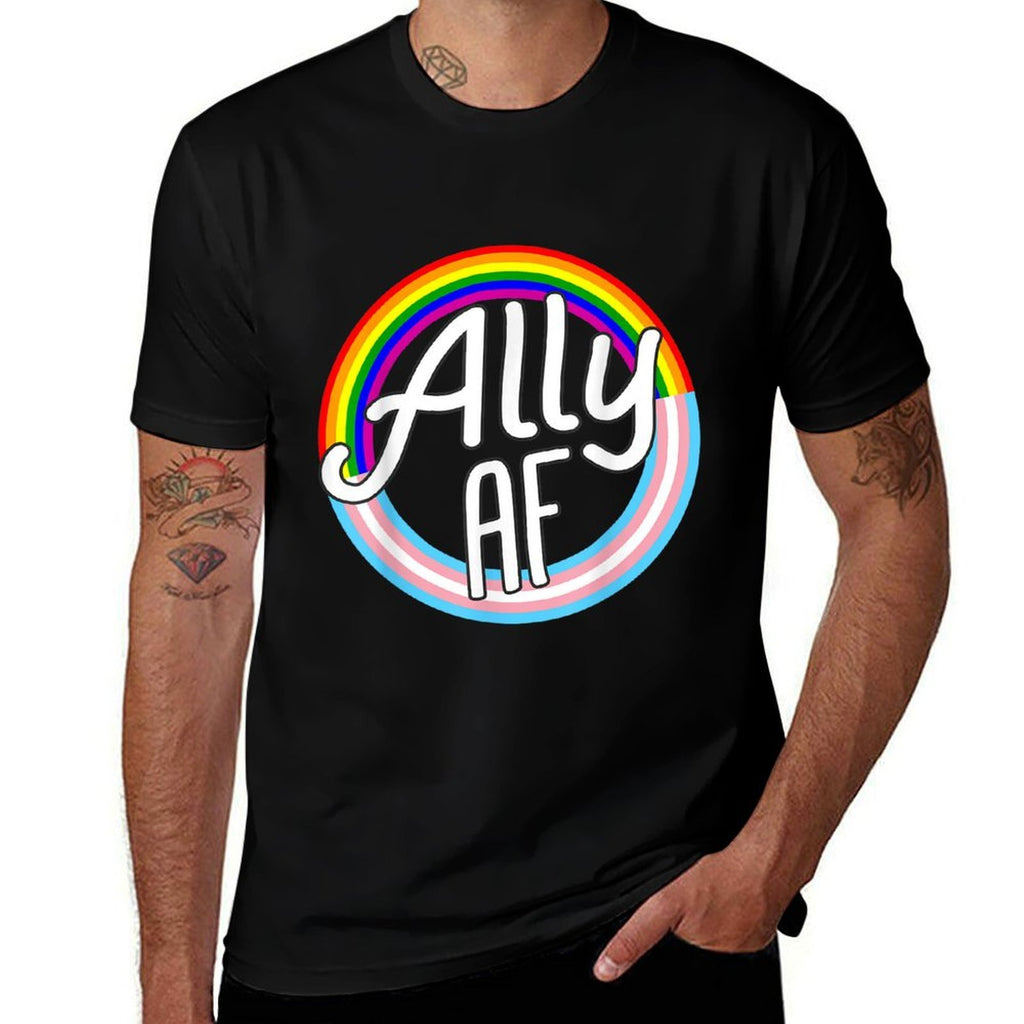 ALLY AF Trans Love Equality LGBT Pride Love Gay  Polyester Blend T-Shirt
