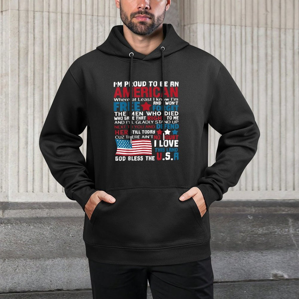 American Proud to Be Patriotic Featuring USA Merican Medium-Weight Fabric Hoodie
